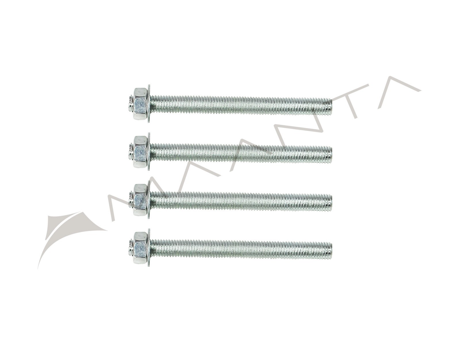 Set of 4 threaded rods made of galvanized steel M12 length 13 cm