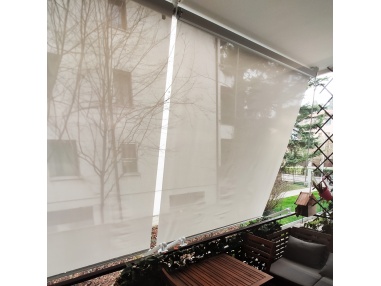 Easy Roll 2.0 -- Standard Sizes - Outdoor roller shade with arms and hooks